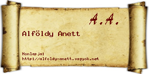 Alföldy Anett névjegykártya